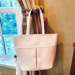Neiman Marcus White Leather Tote